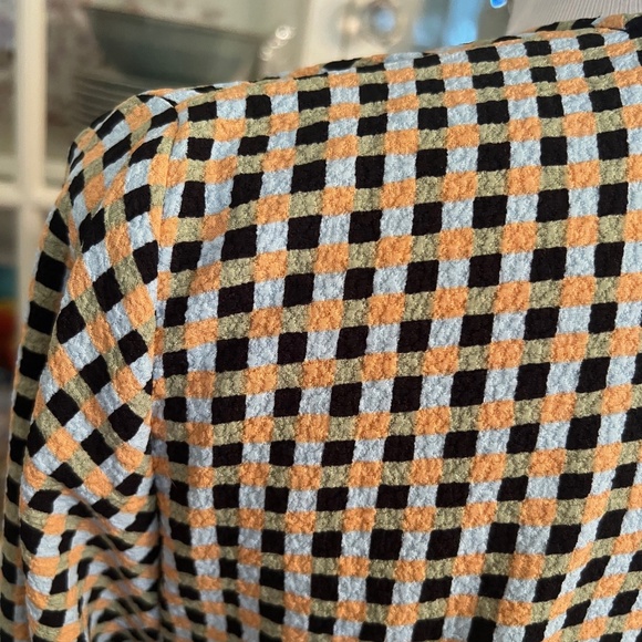 Stine Goya Nini Printed Cloque-Jacquard Midi Dress, Size S, V-Neck Check Pattern - Picture 4 of 11